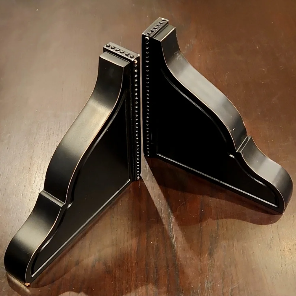 Pottery Barn Black Curved wooden shelf brackets